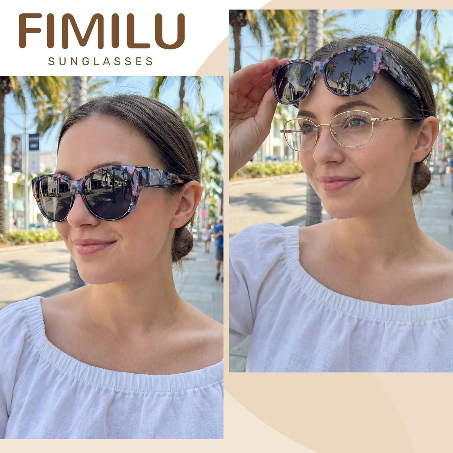 Polarized Sunglasses Fit over Glasses for Women, round Sunglasses for Driving & Outdoor UV400 Protection