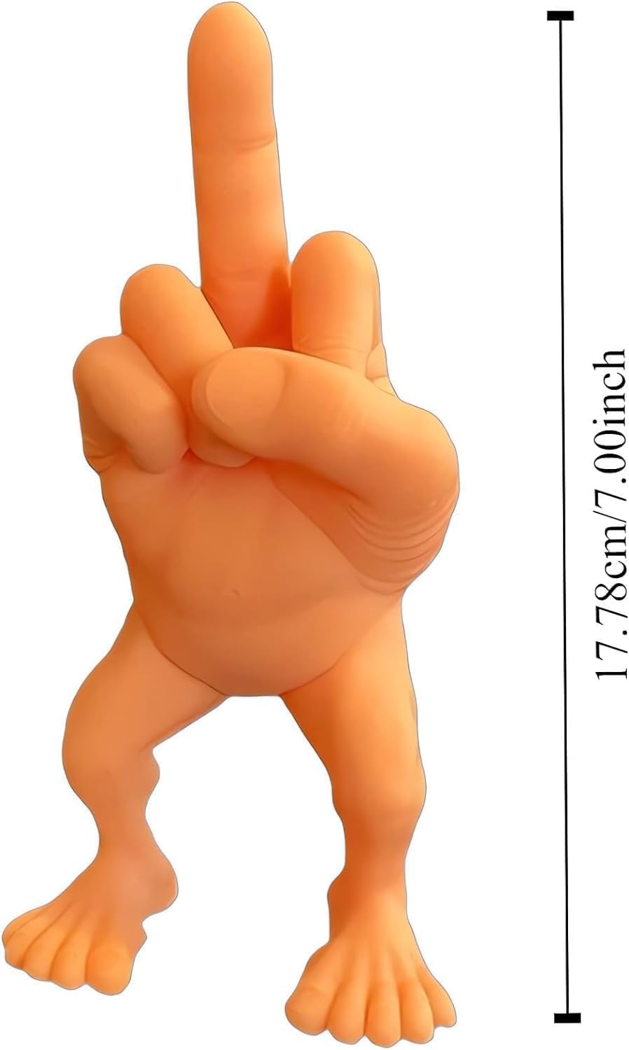 Funny Middle Finger Figure, 3D Figurine Desk Statue - Flesh, 7in
